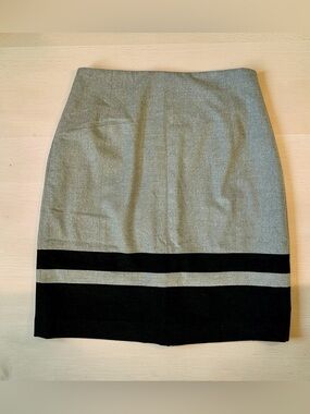 Iris Setlakwe Gray and Black Stripe Pencil Skirt Size 8